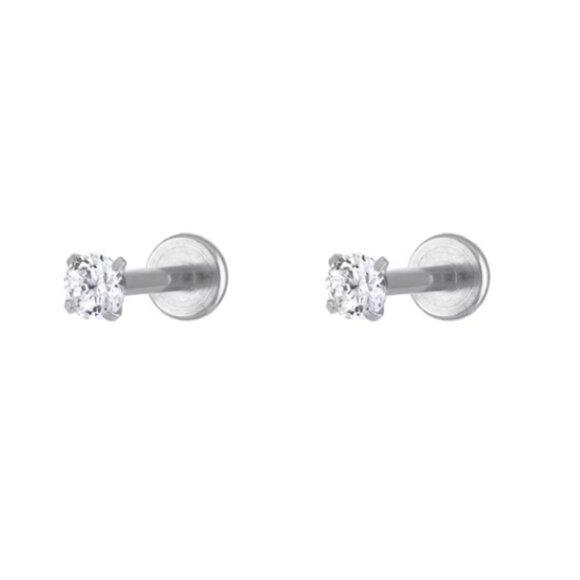 Maison Miru NIB Celestial Crystal Nap Earrings Titanium 3mm CZ - Picture 1 of 4